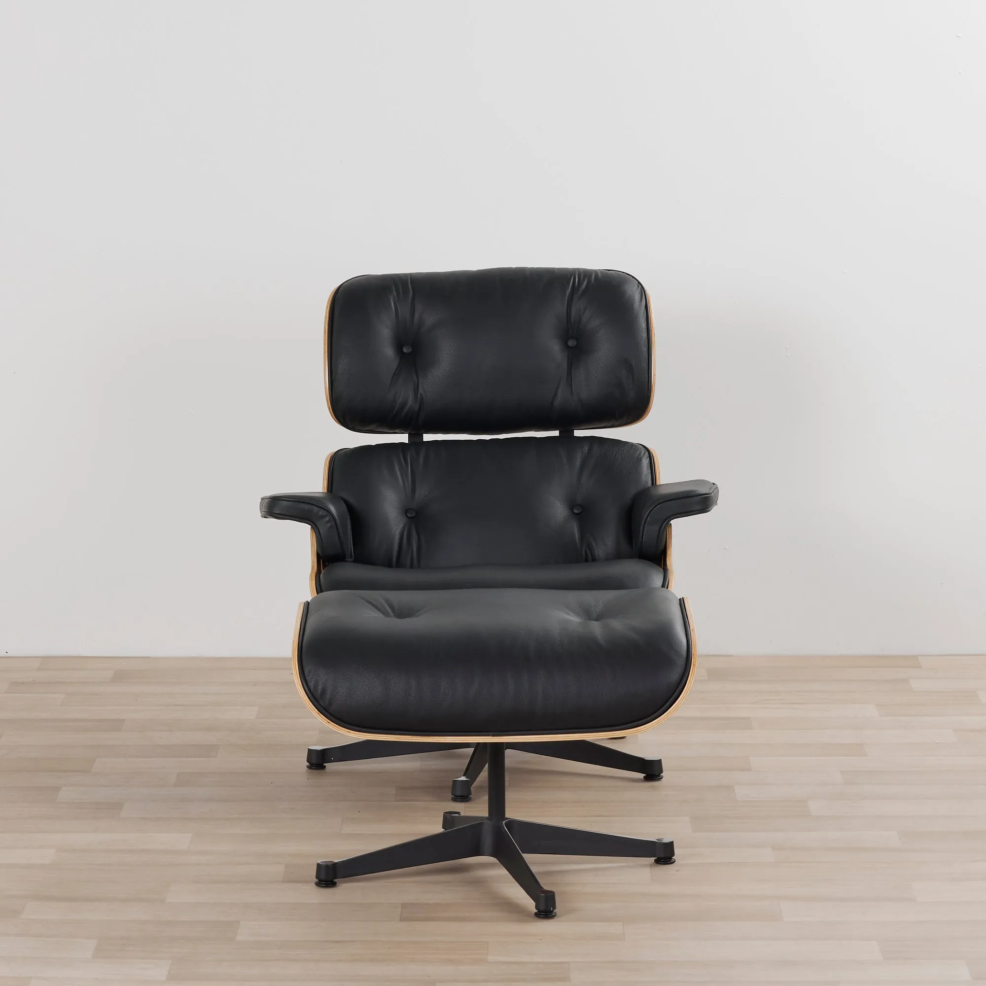 Replica Eames Lounge & Ottoman Set - Black