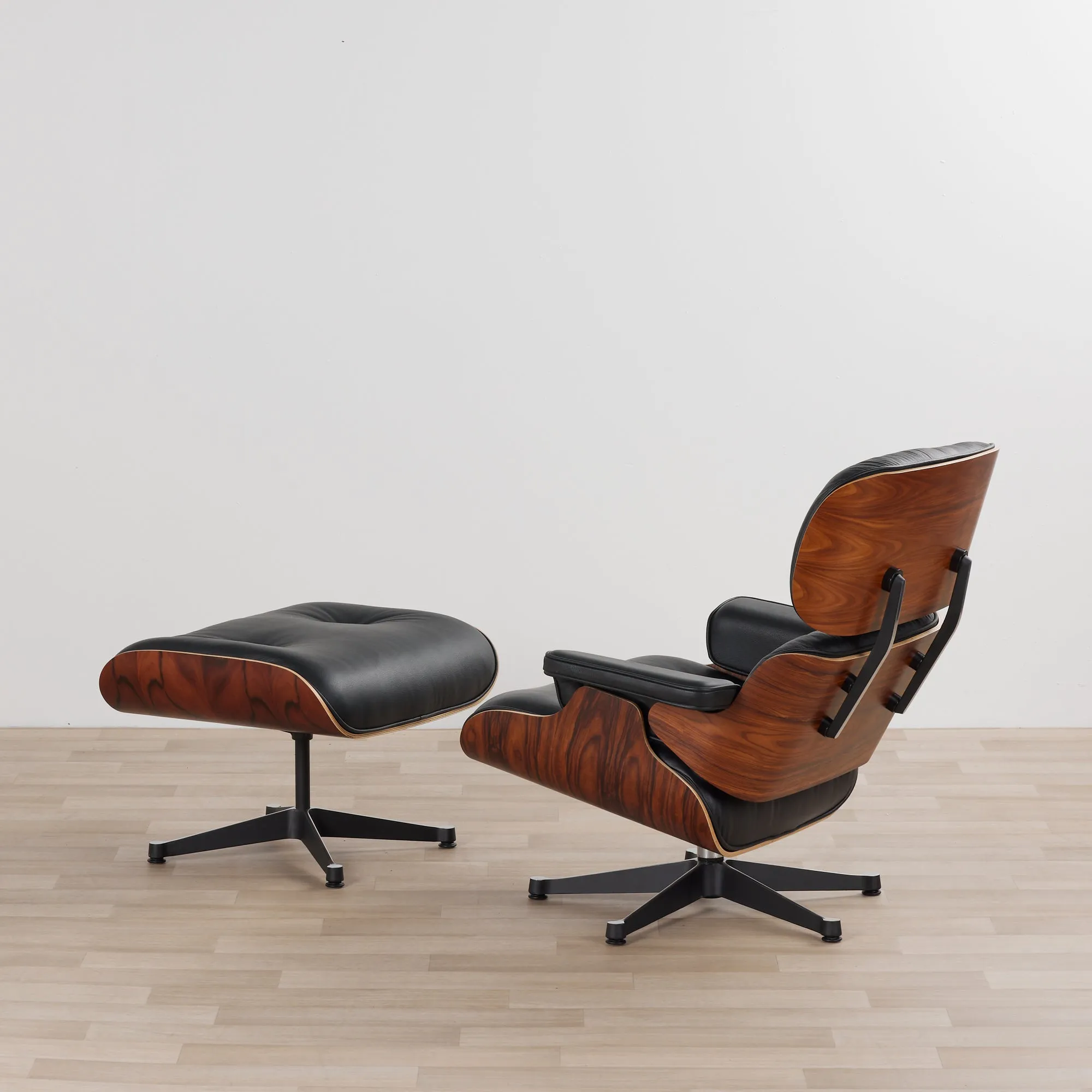 Replica Eames Lounge & Ottoman Set - Black