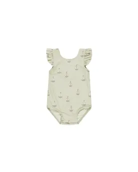 Scoop Back One-Piece, Sailboats