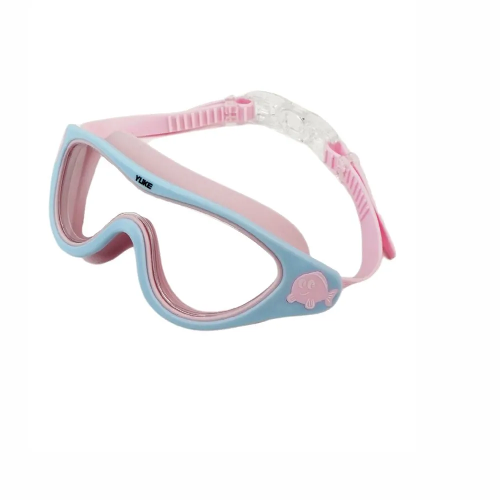 Side Fish Pastel Blue & Pink  Anti Fog UV Protection Leakproof Design Swim Goggles for Kids, 4yrs  - 10yrs