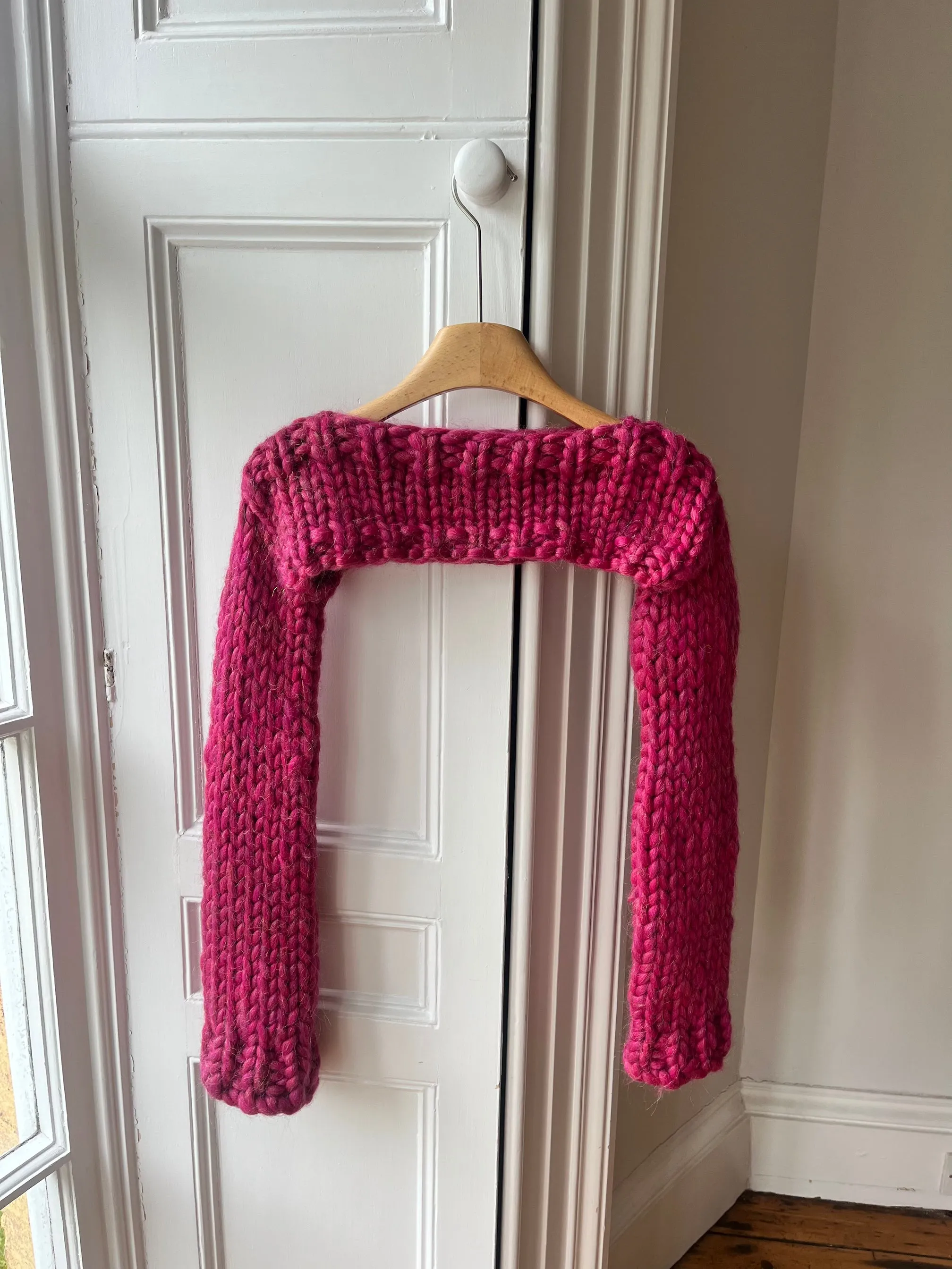 Sparkle Pink Knit Shrug S/M (Sample)