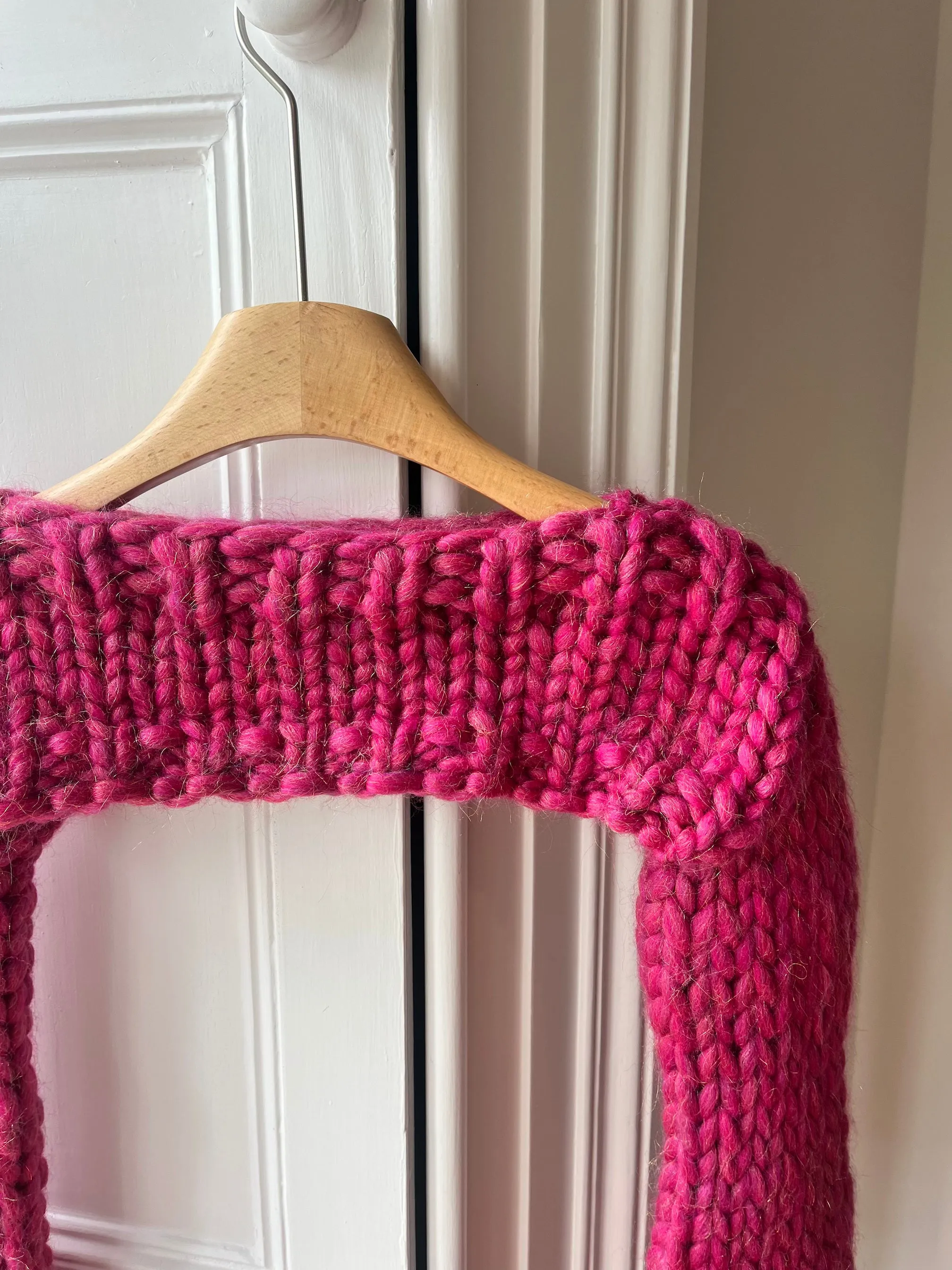 Sparkle Pink Knit Shrug S/M (Sample)