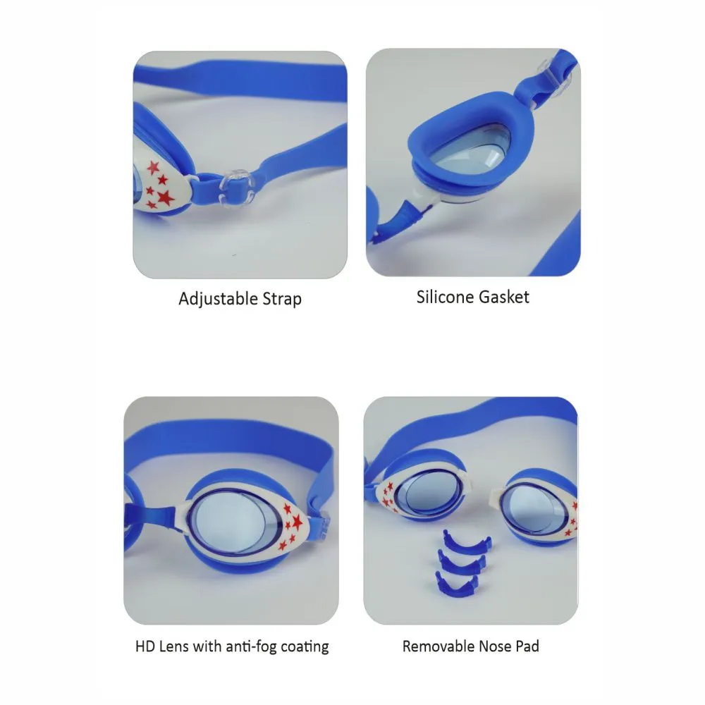 Starry Blue Anti Fog UV Protection Leakproof Design Swim Goggles for Kids, 3yrs  - 8yrs