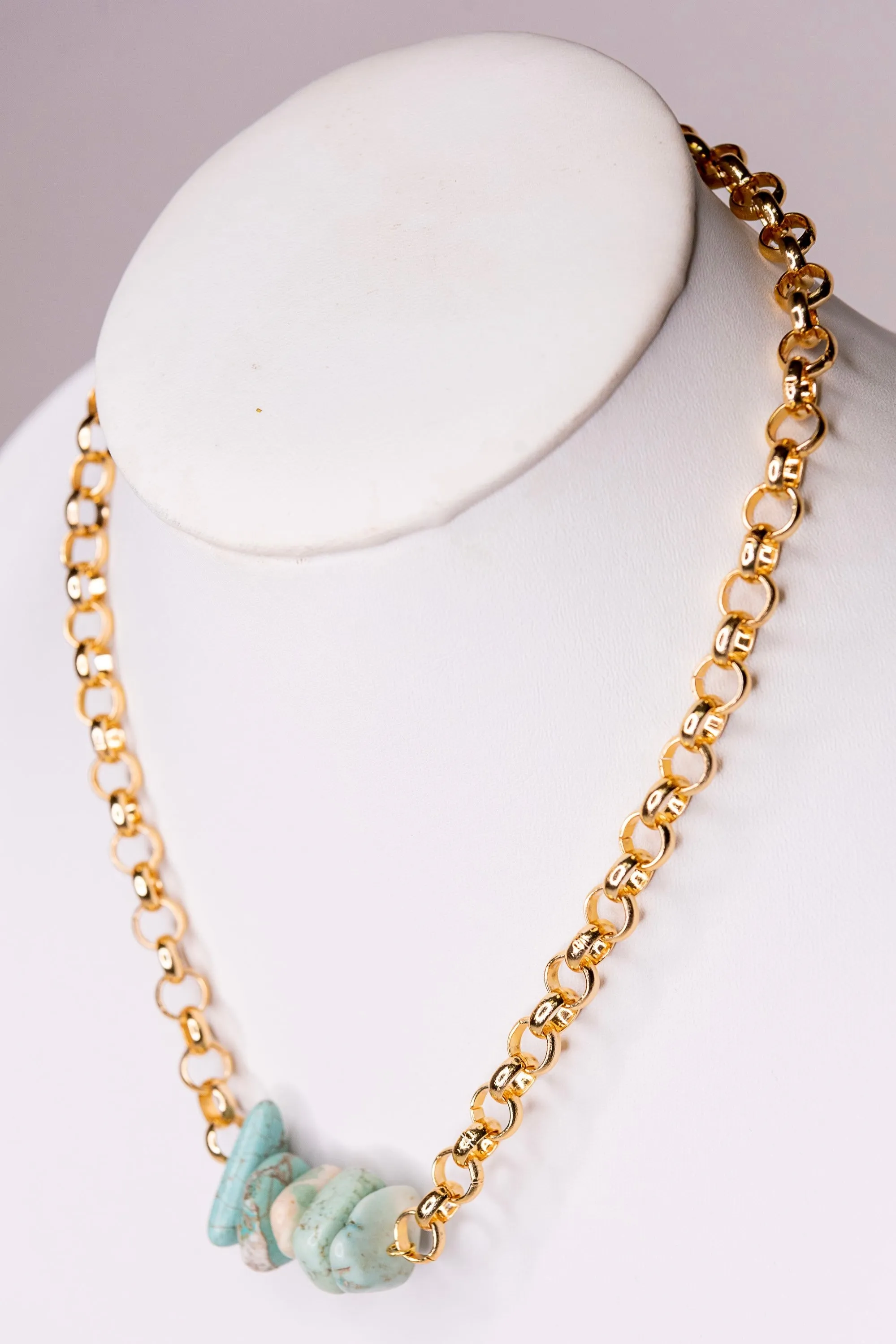 Tallulah Natural Turquoise Stone Necklace