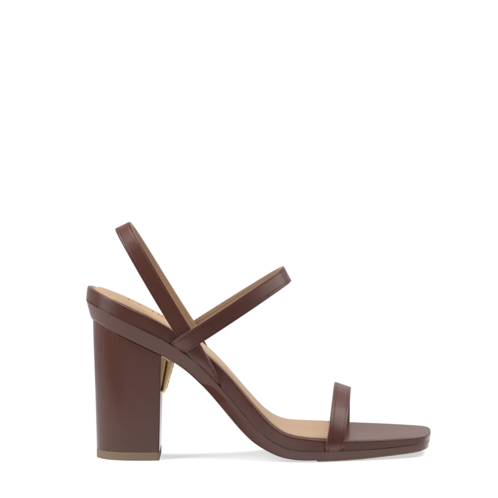 The Miranda - Walnut   Block Heel Kit 4 Walnut-FINAL SALE
