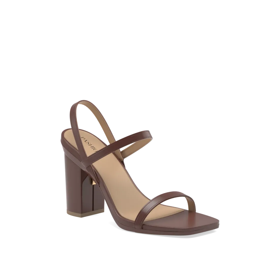The Miranda - Walnut   Block Heel Kit 4 Walnut-FINAL SALE