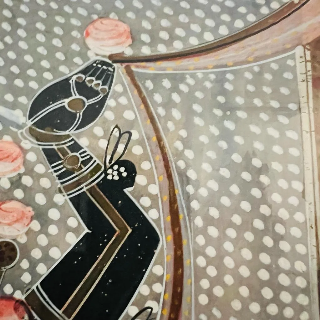 Traditional Pichwai Painting : Elegant  Traditional Pichwai painting with detail ( Framed)