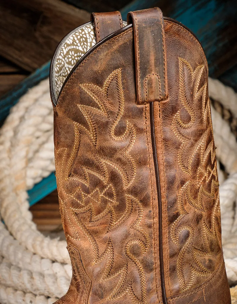 Women's Anita Distressed Leather Square Toe Cowgirl Boot 5602